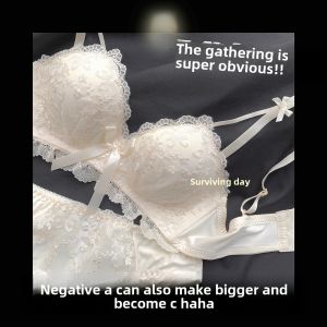 Japanese Style Students High School Girl Intimates Womens Small Chest Push up without Wire Accessory Breast Push up Pure Desire Bra Thin Suit