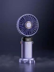 GOOJODOQ Kipas Angin mini Fan Rechargeable Portable USB Fan 10000mAh 5-Speed Wind LED Display Handheld Rechargeable Desk Cooling Fan