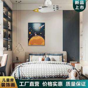 งานฝีมือตกแต่งห้องเด็กสไตล์เรียบง่ายหรูหราแบบยุโรปภาพตกแต่งห้องนอนด้านหลังตัวละครการ์ตูนสำหรับเด็กชายและเด็กหญิง