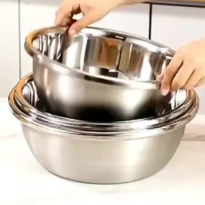 5Pcs Mixing Bowls Stainless Steel Storage Food Container Stackable Deep Nesting Bowls Home Kitchen Baking Cooking Crisper Box