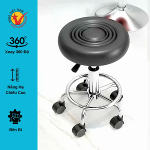 Ghế Xoay 360 Độ Nâng Hạ Chiều Cao Dùng Cho Spa Nail Phun Xăm Salon hair Hàng Loại Tốt Chính Hãng.