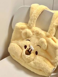 Large Capacity Teddy Bear Plush Tote Bag 2025 New Summer Commuter Shoulder Bag for College Students Class And Daily Use