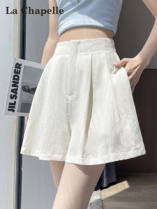 La Chapelle | High Waist A-Line Flared Linen Shorts For Summer