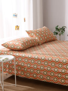 เพียว ผ้าฝ้าย ผ้าปูที่นอนชิ้นเดียวสำหรับเตียงเดี่ยวเตียงคู่ 122 ม 152 ม 182 ม 202 ม 100 ผ้าฝ้าย คุณภาพผ้าปูที่นอนผ้าสิ่งทอ