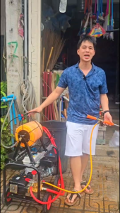 ปั้มพ่นยา 3สูบ ชนเครื่องยนต์ 4จังหวะ ขนาด 1นิ้ว 7.5แรงม้า พร้อมแท่น+โรล ยี่ห้อ MACNUM รุ่น MN-ZL30-W