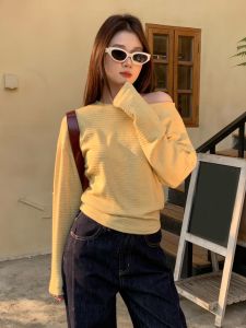 Áo Thun Dài Tay Ôm Vừa Vặn Cho Nữ Mùa Xuân Thu Thường Ngày Cổ Tròn Tay Dài Thường Xuyên Dài Vừa Vặn Mặc Ngoài Trời