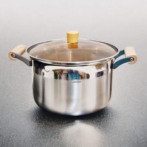 Panci Calpsyo High Soup Pot Ukuran 22 Cm Stainless Steel Dengan Tutup Kaca Termurah