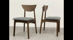 Gf 2pcs Claire solid wood frame dining chairs with cushioned seat