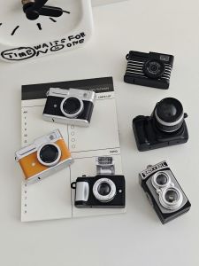 Retro Mini Âm Thanh Nhấp Nháy Camera Đồ Chơi Mô Hình Nam Châm Gắn Tủ Lạnh Trang Trí Nhà Miếng Dán Hoa Văn Hoạt Hình Sáng Tạo Quà Tặng Văn Hóa