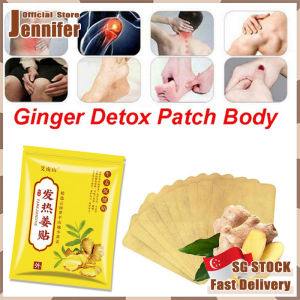 💥SG Stock💥 100pcs/bag Self heating ginger patch Promote blood circulation Pain management Herbal ginger plaster 发热姜贴