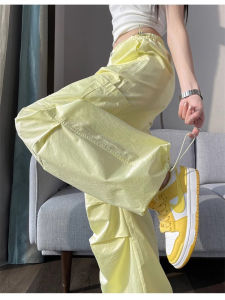 Ice Silk Quick Dry Work Pants Women Summer Thin High Waist Drapey Casual Wide Leg Straight Loose Trousers Sports Pants