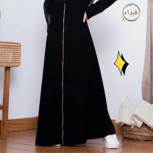 PROMO BY Ghaida Abaya Jetblack Saudi Zipper Full Black