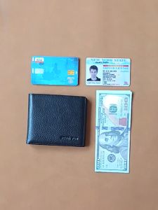 KEVIN YUN Fashion Men Genuine Leather Bifold Wallet credit card holder purse