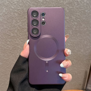 For MagSafe Solid Color Matte Plating Soft TPU Shockproof Phone Case For Samsung S26 Ultra S22 S23 S24 S25 Ultra Plus FE Cover