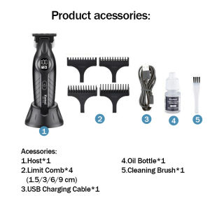 Kemei KM-1743 Rechargeable Hair Trimmer Stainless Steal Blade Barber Electric Hair Clipper for Man