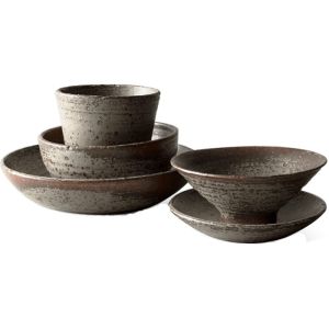 JOTO | Handmade Coarse Pottery Japanese Style Tableware Set 5-Piece