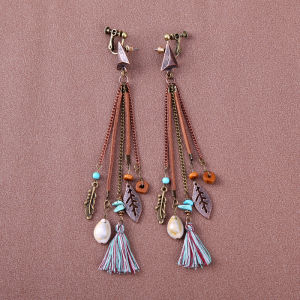 Hoa Tai Bohemian Dài Thanh Lịch Cho Nữ Phong Cách Mùa Hè Giản Dị Đa Năng Trang Sức Thời Trang Hợp Kim Tráng Bạc Vàng