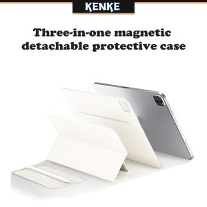KENKE เคส iPad เคสบางเฉียบที่ถอดออกได้สามในหนึ่ง สำหรับ iPad Pro 11/ Air 5/ Mini 6/ Pro 12.9 รุ่นที่ 2018/ 2020/ 2021/ 2022 ริ้วรอย Magnetic Double-Sided Case