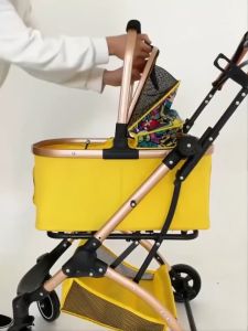 ❀โปรโมชั่นส่วนลด❀ Pet trolley รถเข็นสัตว์เลี้ยง กระเป๋าในรถ ปรับได้พับสะดวก น้ำหนักเบา 3in1 รถเข็นสุนัขและแมว กระเป๋าในรถแบบแยก