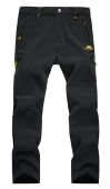 Mens Waterproof Hiking Pants Outdoor Fleece Lined Snow Ski Pants Winter Softshell Snowboard Pants