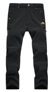 Mens Waterproof Hiking Pants Outdoor Fleece Lined Snow Ski Pants Winter Softshell Snowboard Pants