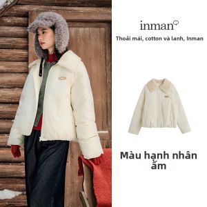 INMAN | Áo Khoác Ngắn Dày Có Cổ Lông Thiết Kế Xòe Chống Gió