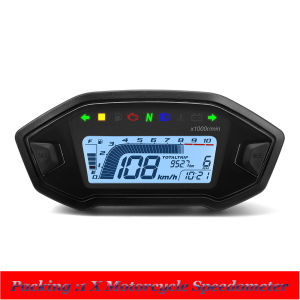 RYSJM | Motorcycle Digital Speedometer Gauge 10000rpm Speedometer 7 Colors Adjust Tachometer for 2-4 Cylinders Cluster Turn Signal Light