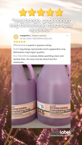 Eco-friendly Dishwashing Liquid Soap Lavender Biodegradable Sustainable ECOFRIENDLY Gallon Stackable Container