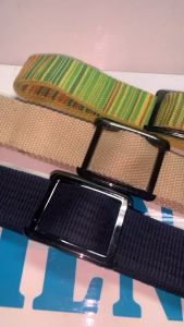 สายผ้าคดต่อนหนาขนาด35มมความยาวทั้งเส้น44นิ้วหัว2ตอนเนื้อซิ้งค์สีนิเกลดำ