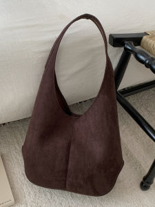 Fashionable Suede Tote Bag Womens Commuter Bag Underarm Bag 2025 Autumn Winter New Style Versatile Single Shoulder Bag
