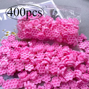 Zanse 400pcs Disposable Eyelash Glue Cup Tattoo Pigment Holder Container Makeup For Women Lash Extension Supplies Tools