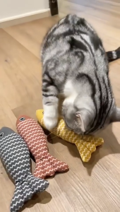 Simulated Mint Fish Cat Toy Scratch Resistant Linen Cat Chew Toy Supplies