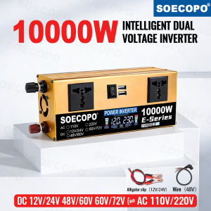10000W Power Inverter 12V24V/48V/60V/60V72V 220V Run Refrigerator/Washing Machine with 2 AC Outlets for Solar System Workshops