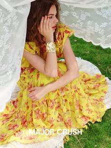 Sleeveless Yellow Dress for Vacation