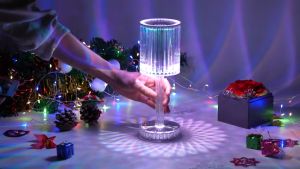 Lampu Meja Lampu Hias Kristal Mewah LED 3 Mode Cahaya Dan 16 Warna Touch Button / Layar Sentuh Bahan Akrilik Desain Mewah - Noah Online Store