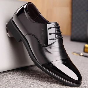 Fall Soft Leather Surface Breathable Business Formal Mens Shoes Work Suitable for Groom Large Sizes Derby Shoes Glue Adhesive Sole