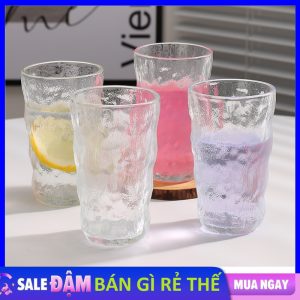 Ly Thủy Tinh  Cốc Thủy Tinh Vân Đá Nhám Sạng Trọng Chịu Nhiệt Tốt - Cốc Uống Nước   Cafe Cao Cấp Dung Tích 300ML / 370ML - Cốc Ăn Sữa Chua / Ly Pha Lê Dùng Uống Pha Trà Cà Phê  Uống Nước