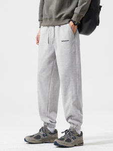 กางเกงวอร์มผู้ชายสไตล์ญี่ปุ่นลำลอง ทรงหลวม กางเกงขายาวทรงหลวม ทรงลำลอง สไตล์สปอร์ต ผ้าถัก รัดข้อ กางเกงขายาว ทรงหลวม ทรงลำลอง