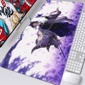 Bandai | 1pc Demon Slayer Kochou Shinobu Floor Mat Mouse Mat Desk Mat With Pad Gaming Accessories XXL Keyboard Pad Padding Mat