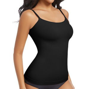 Women Shapewear Top Tummy Control Body Shaper Scoop Neck Compressions Cami Vest mit  Straps Shaping Camisole Shirt Slim Vest
