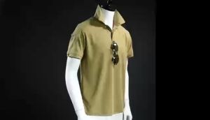 Mens Tactical Polo Shirt Quick-Dry Outdoor Sports Lapel Tee Short Sleeve for Summer Hiking & Training Performance Wear for Active Adventures