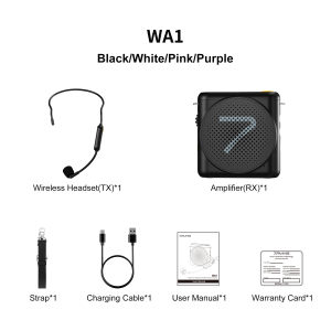 7ryms wa1 Mini dụng cụ khuếch đại giọng nói di động với 2.4G Tai nghe kèm Micro không dây giảng dạy mic cho giáo viên Loa tăng cường cho hướng dẫn bên bài giảng khuyến mãi Đào Tạo