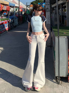 Quần Jeans Denim Ống Rộng Cạp Thấp Kiểu Mỹ Cho Nữ Quần Dài Đến Sàn Ôm Dáng Quần Jeans Denim Thời Trang Mùa Xuân 2025