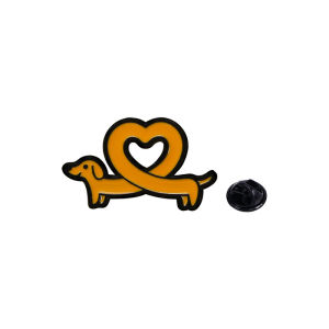 Cute Cartoon Dachshund Enamel Badge Creative Love Heart Animal Sausage Dog Lapel Pin Brooch On Backpack Clothing Hat Accessories