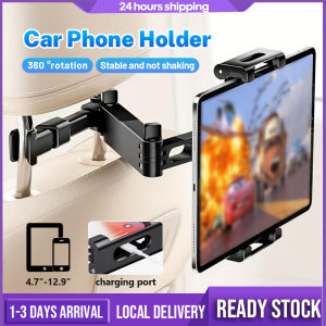 Car Tablet Holder Adjustable Car Backseat Tablet Phone Mount Stand 360° Rotation Foldable Universal 4.7-12.9Inch Stretchable Mount