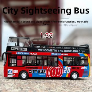 Dual-layer Convertible Top Alloy Bus Toy