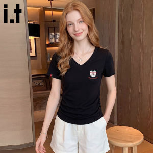 Retro Casual Slimming Polo Collar Womens T-Shirt