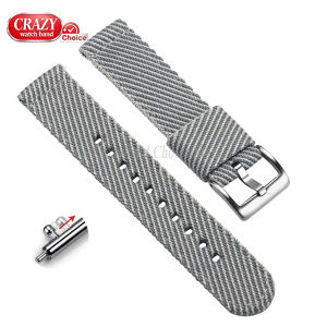 20/22mm Ribbed Nylon Watch Band Strap for Seiko for Omega for Casio Universal Canvas Replace Wrist Belt Sport Women Men Bracelet