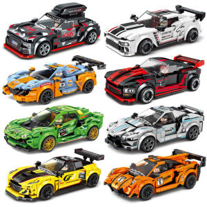 City Speed Champion Racing Car Building Blocks Model for Kids Technic Ford Mustang Car Model Building Kit Vehicle Educational Construction Set Toys Birthday Gift for Kid Boys