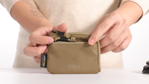 1TG TACTICAL Coin Purse 500D Minimalist Wallet Change Purse ID Card Holder Money Pouch Tactical Bag with YKK Zipper-Camo